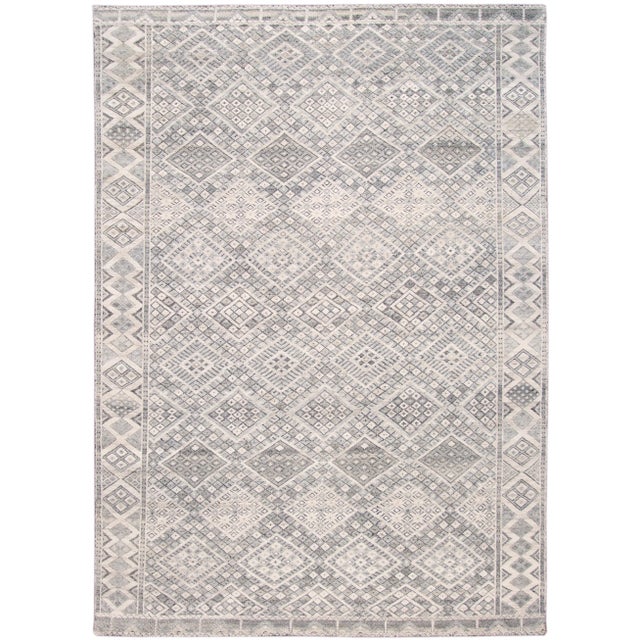 21st Century Modern Textured High Low Wool Rug For Sale - Image 13 of 13