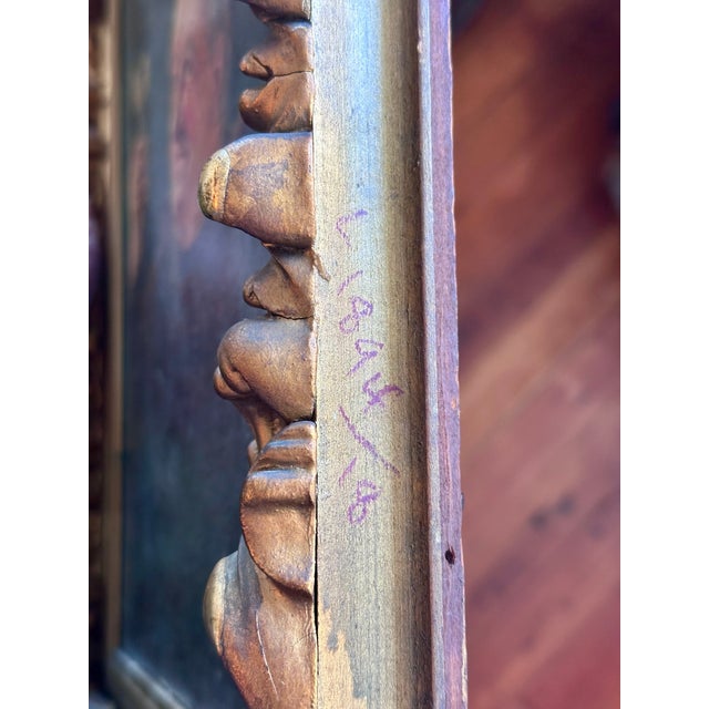 Antique Genre Painting in Ornate Gilt Wood Frame For Sale - Image 11 of 12