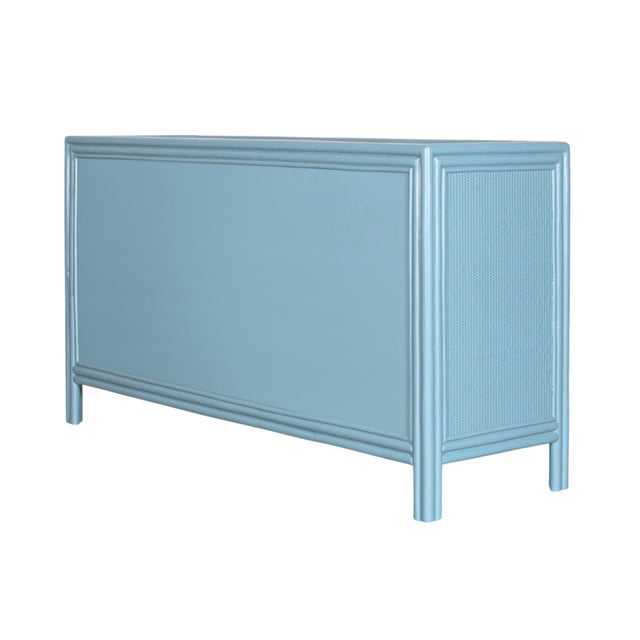 Wood Bermuda Eight-Drawer Dresser - Pool Blue For Sale - Image 7 of 9