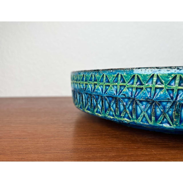 Large Mid-Century Modern Rimini Blu Pottery Bowl by Aldo Londi for Bitossi, Italy, 1960s For Sale - Image 10 of 18