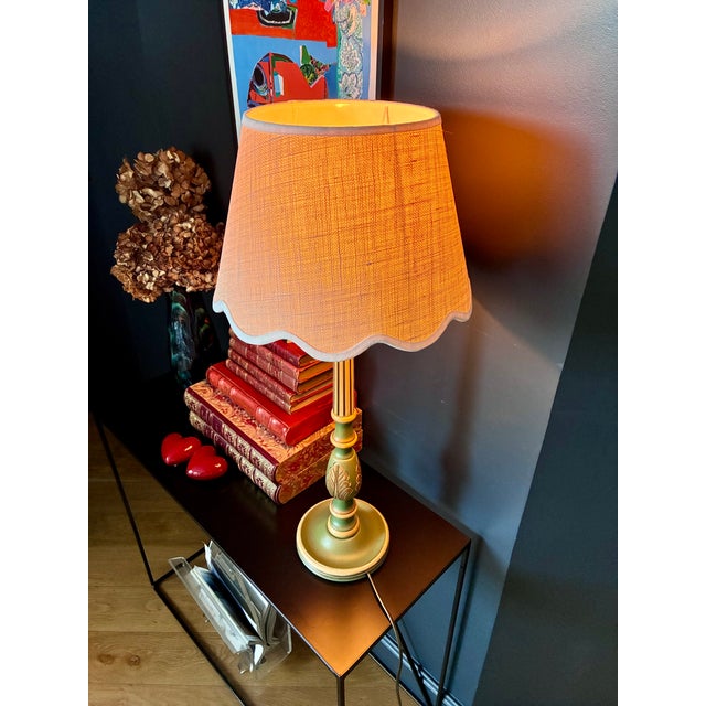 1970s Vintage Cottage Lamp in Carved Wood, 1970 For Sale - Image 5 of 7
