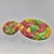1980s Multicolor Red, Yellow and Green Lucite Disk Dangling Clip-on Earrings For Sale - Image 5 of 8