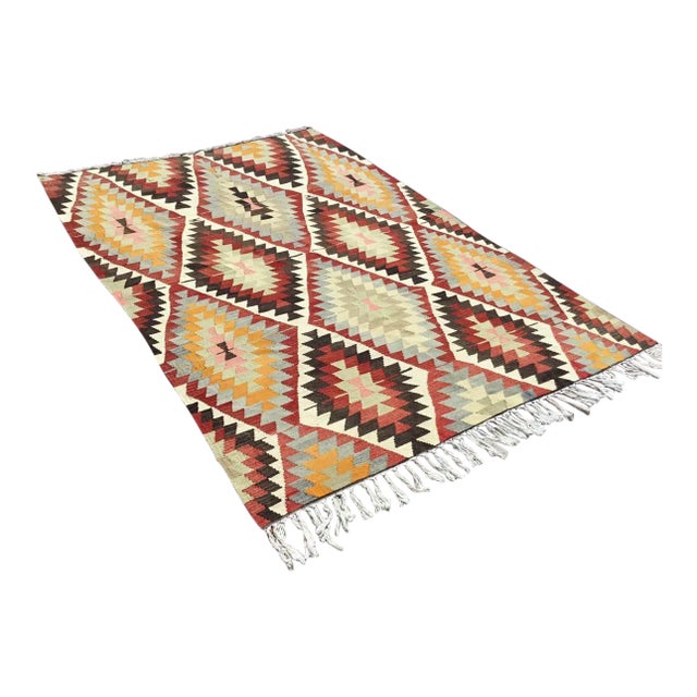 Bohemian Vintage Kilim - 75" X 109" For Sale