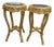1990 French Louis XVI Gold Beech Marble Side Tables -Pair For Sale