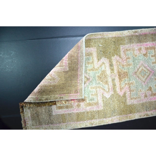 1960s Turkish Vintage Oushak Brown Small Rug For Sale - Image 5 of 6