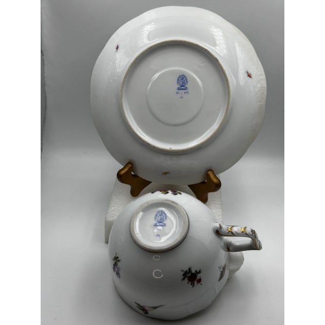 Figurative Herend Soup Cup & Saucer Set Fruits & Flowers (Bfr) # 700 by Herend For Sale - Image 3 of 10