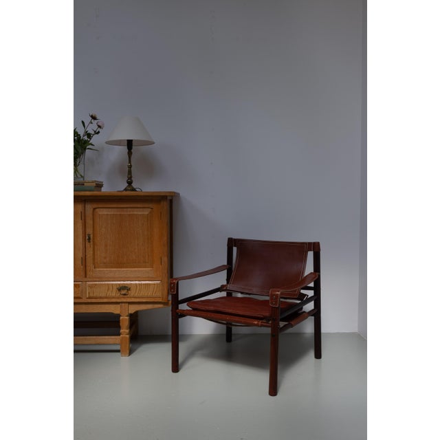 Mid-Century Modern Brown Sirocco Safari Lounge Chair in Rosewood by Arne Norell for Aneby Mobler, Sweden, 1970s For Sale - Image 3 of 18