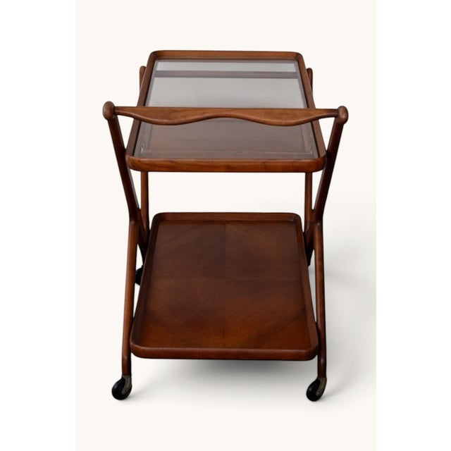 Wood Bar Cart attributed to Cesare Lacca for Cassina, 1950s For Sale - Image 7 of 15