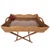 Coastal Artifacts Rattan Scallop Design Butler Tray with Wooden Legs with Glass Insert, Honey Brown For Sale - Image 3 of 4