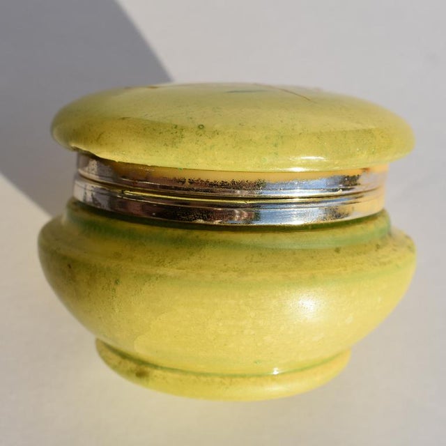 Italian Green Alabaster Floral Hinged Trinket Box Chairish