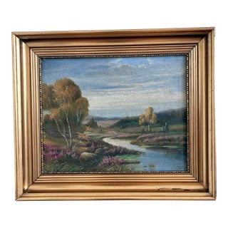 Vintage Original River Landscape Oil Painting - Signed For Sale