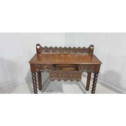 Oak Console Hall Table For Sale - Image 5 of 9