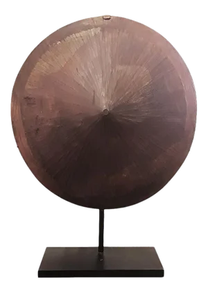 Antique Wood Diamond Pan from Borneo, on Stand