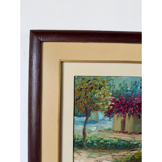 Vintage Impressionist Countryside Landscape Oil on Masonite Painting, Signed and Framed For Sale In Miami - Image 6 of 12