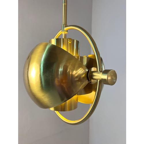 Multi-Lite Brass Pendant Lamp by Louis Weisdorf for Gubi For Sale - Image 3 of 11