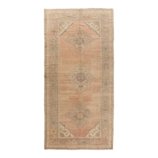 Vintage Circa 1940 Subdued Turkish Oushak Runner Hand Knotted Rug 5'3 X 10'11 For Sale