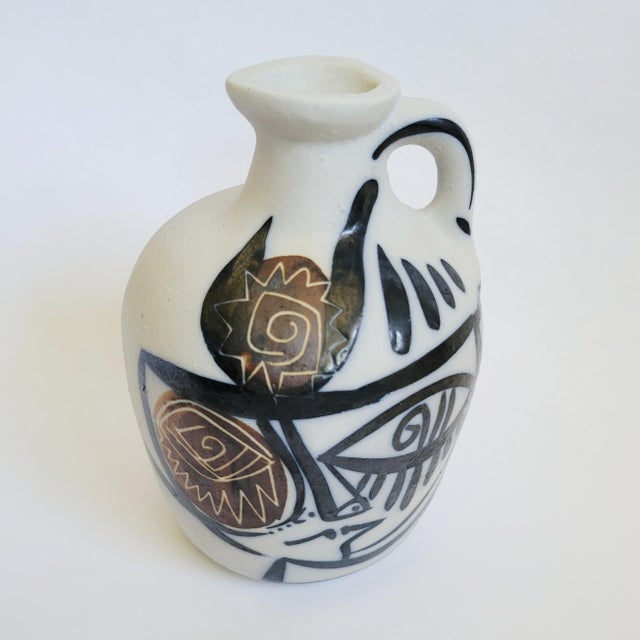1990s Vintage Otero Regal Spain Pottery Jug Vase Hand Painted For Sale - Image 5 of 12
