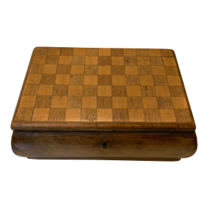 Antique Pear Wood Cushion Shape Decorative Small Wood Box