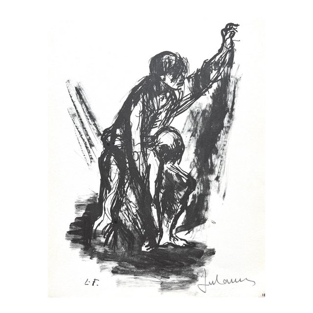 Lucien Fontanarosa Pencil Hand-Signed Drawing 1962 For Sale