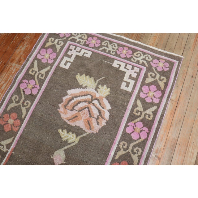 Floral Vintage Tibetan Rug - 3'1" x 6' For Sale In New York - Image 6 of 9