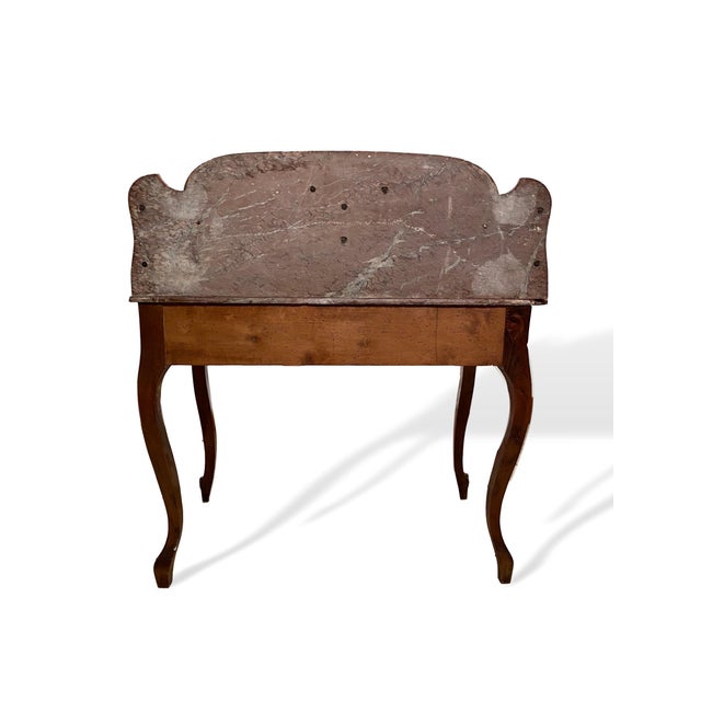 Wood French Marble-Top Washstand Dry Sink With Marble Surround and Shelves For Sale - Image 7 of 10