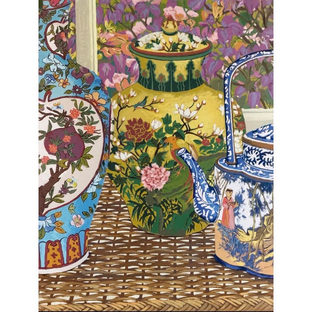 Wood Late 20th Century John Powell “Cottage Garden” Signed Limited Edition Serigraph, Professionally Custom Framed For Sale - Image 7 of 12