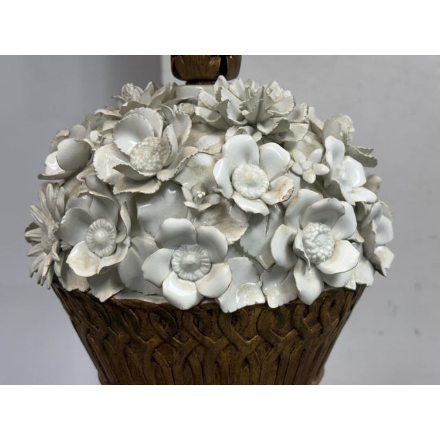Floral Bouquet Table Lamp, Vintage For Sale - Image 10 of 12