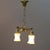 Metal Antique Brass Drop-Light Hanging Ceiling Fixture, Circa 1920 For Sale - Image 7 of 11