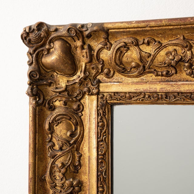 French 19th Century France Gold Wood Mirror For Sale - Image 3 of 9