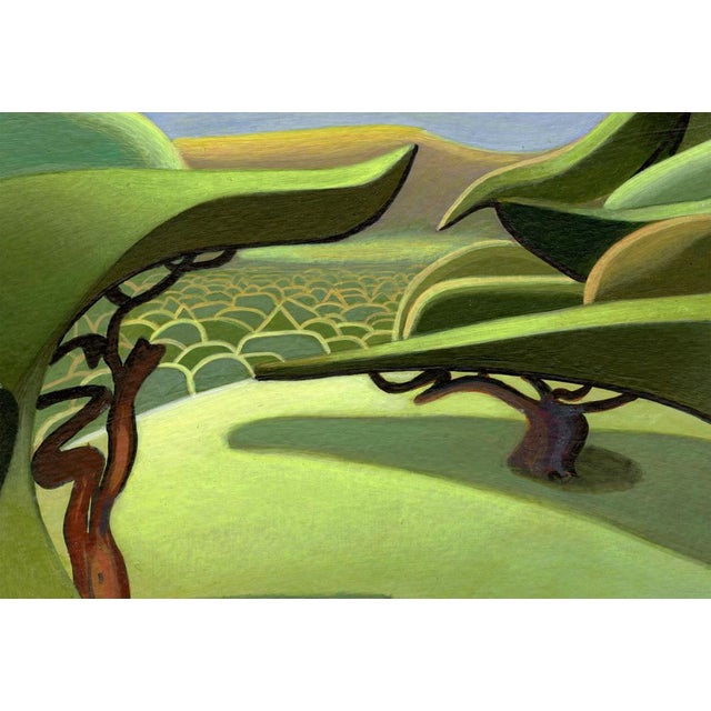 Nico Pearleyes, Surreal Landscape and Abstract Clouds, 2024, Acrylic Painting on Paper For Sale - Image 6 of 11