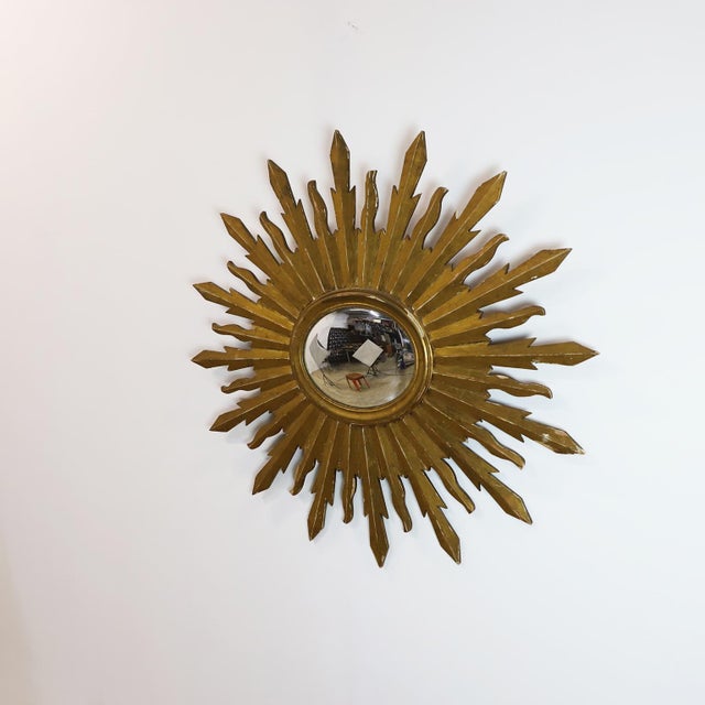 19th Century 19th Century Big Size Gold Leaf Sunburst Mirror For Sale - Image 5 of 17
