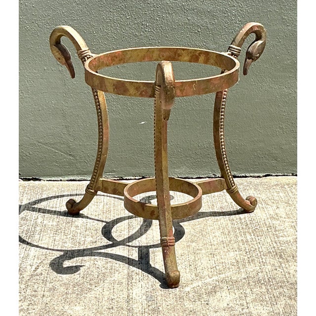 Vintage Gilt Gipped Swan Drinks Table For Sale In West Palm - Image 6 of 12