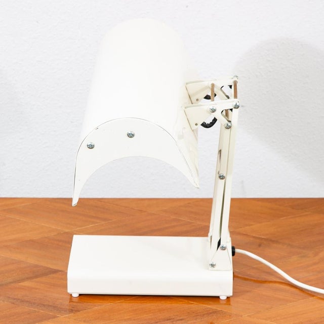 1960s Mid Century Modern Sadelite Table Lamp White Desk Lamp For Sale - Image 4 of 12