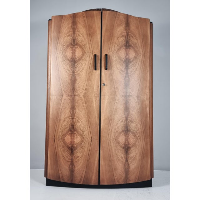 Art Deco Walnut Wardrobe by Jindrich Halabala, 1940s For Sale - Image 9 of 17