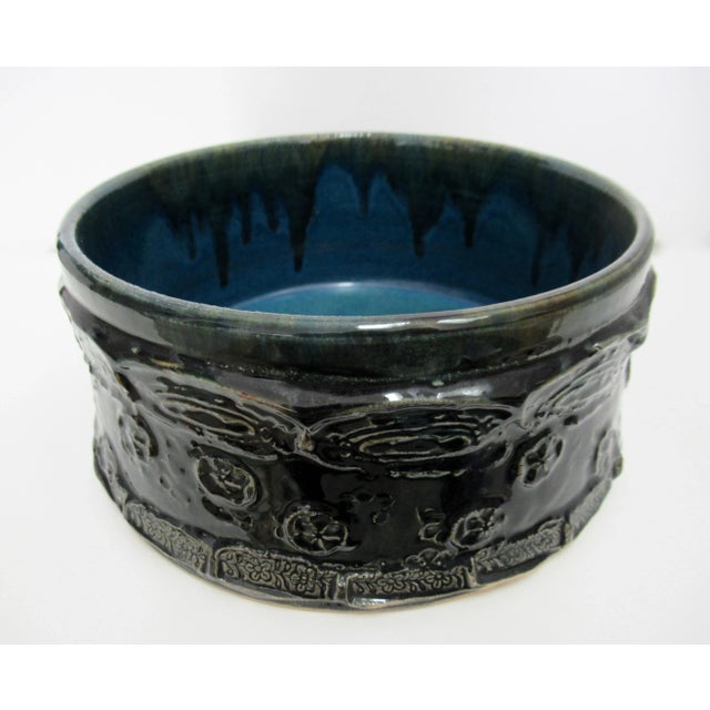 Mid-Century Modern C.1960's-1970's Bjorn Wiinblad(Designer) for "Studio Line" Rosenthal(Manufacture) -Ceramic Glazed Large Decorative Center Bowl For Sale - Image 3 of 13