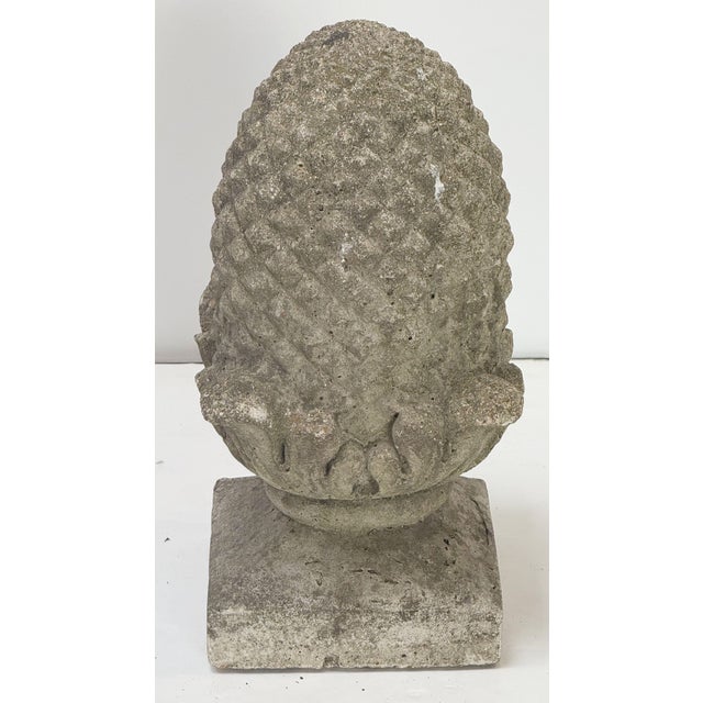 English Garden Stone Statuary Pinecone Finials From England - Two Available For Sale - Image 4 of 9
