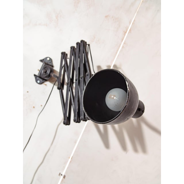 Industrial Black Scissor Wall Light from Hala, 1930s For Sale - Image 11 of 12