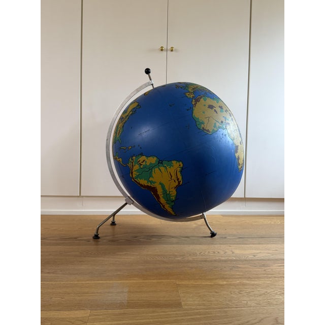 Inflatable Floor Globe on Tripod Stand from Schul Knickmann, Hamburg, Germany, 1950s For Sale - Image 4 of 10