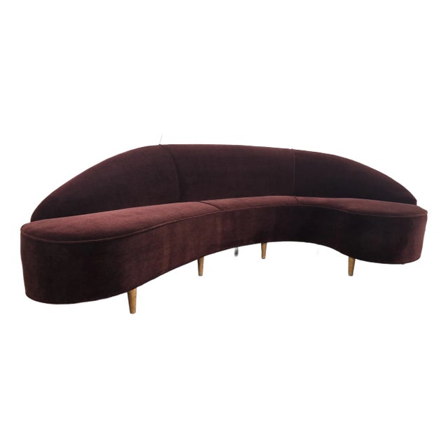 Mid-Century Modern 1960s Curved Sofa by Italian Designer Federico Munari, Circa 1950s For Sale - Image 3 of 5