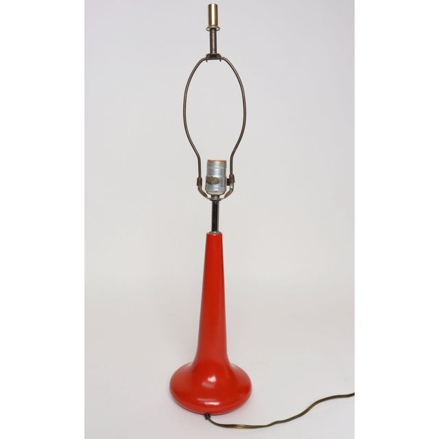 Robert Sonneman Vintage Red Enameled Aluminum Table Lamp by Robert Sonneman For Sale - Image 4 of 12
