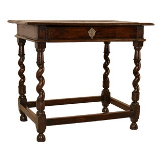 17th Century English Oak Charles II Side Table For Sale