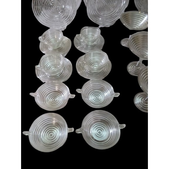Anchor Hocking 1930s Manhattan Art Deco Glass 34 Pc Dining Room Setting For Sale - Image 4 of 7