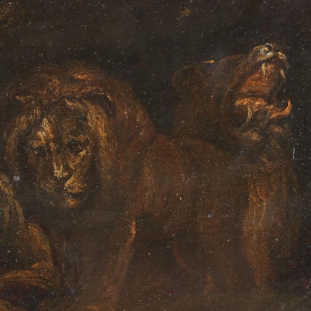 Italian Artist, Daniel in the Lions' Den, 19th Century, Oil on Board For Sale - Image 5 of 10