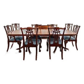 Ethan Allen Abbott Extendable Dining Table – Set of 9 For Sale