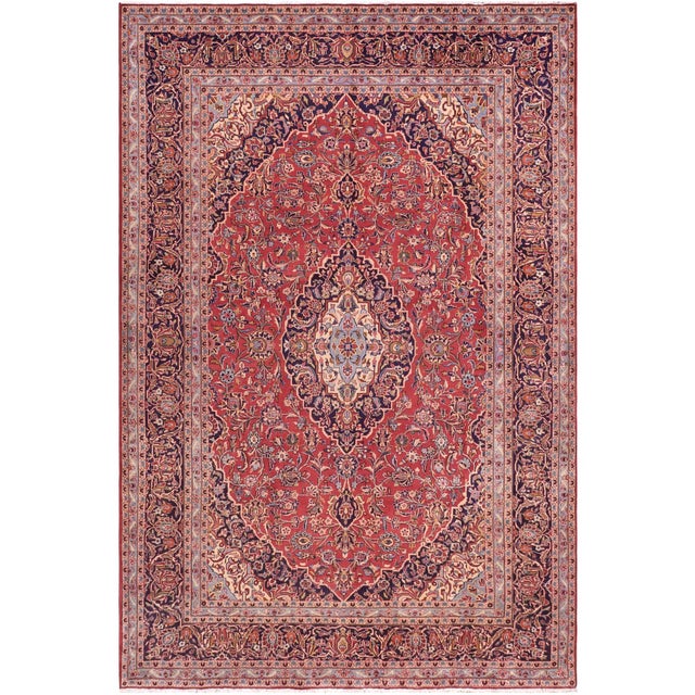 Art Nouveau Persian Red/Purple Wool Rug - 8'0'' X 11'7'' For Sale - Image 10 of 10