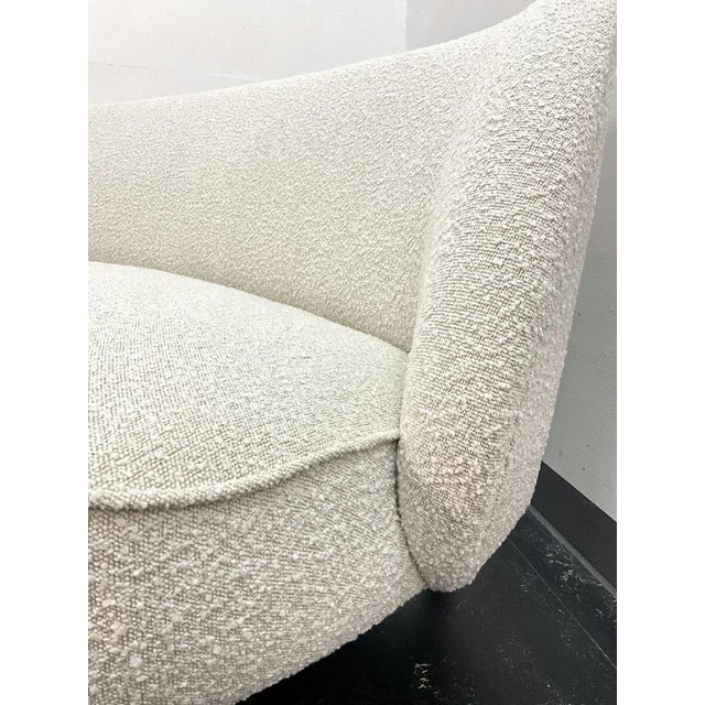 Scandinavian Mid-Century Modern Curved Sofa in Bouclé, 1940s For Sale - Image 4 of 18