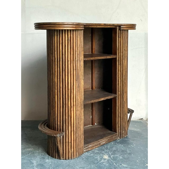 Coffee Vintage Boho Rattan Dry Bar For Sale - Image 8 of 8