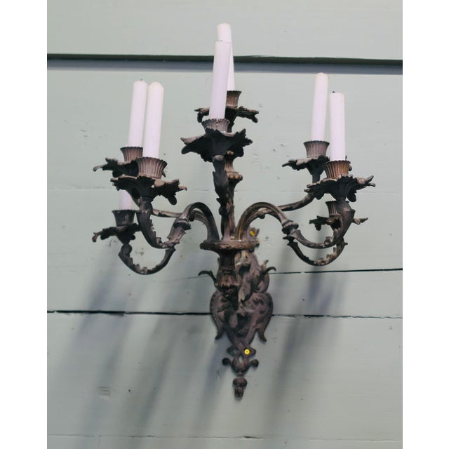 Gothic Bronze Wall Sconce For Sale - Image 5 of 8