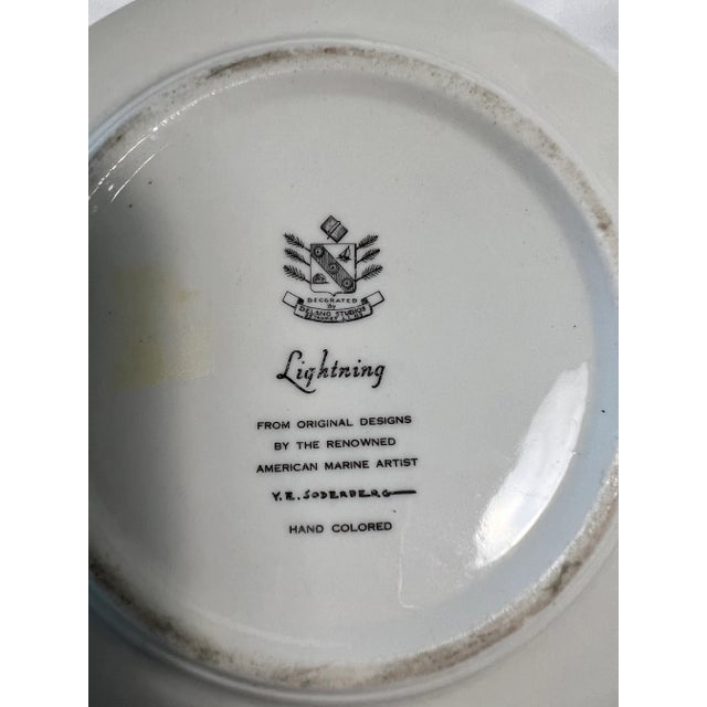 American Vintage Delano Studios Trinket Tray Sailboat Lightning by Y E Soderberg For Sale - Image 3 of 6