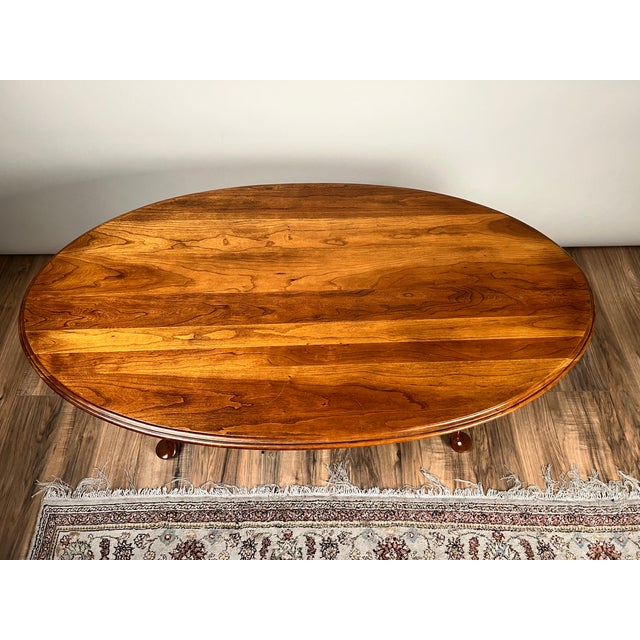 Vintage Solid Cherry Queen Anne Style Coffee Table Attr. Pennsylvania House For Sale - Image 9 of 9